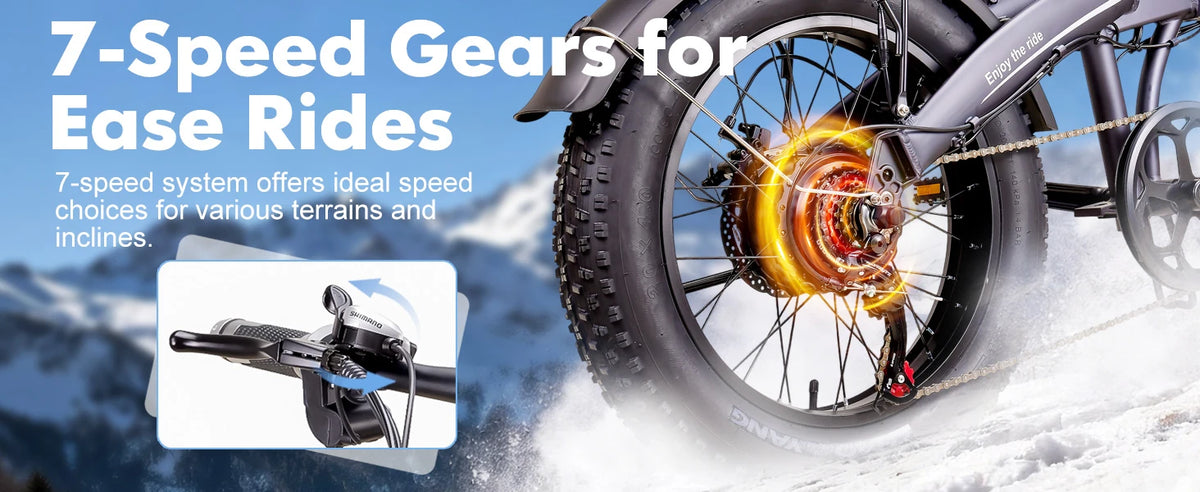 ORLMS S9F 20 x 4.0 Fat Tire Folding Electric Bike